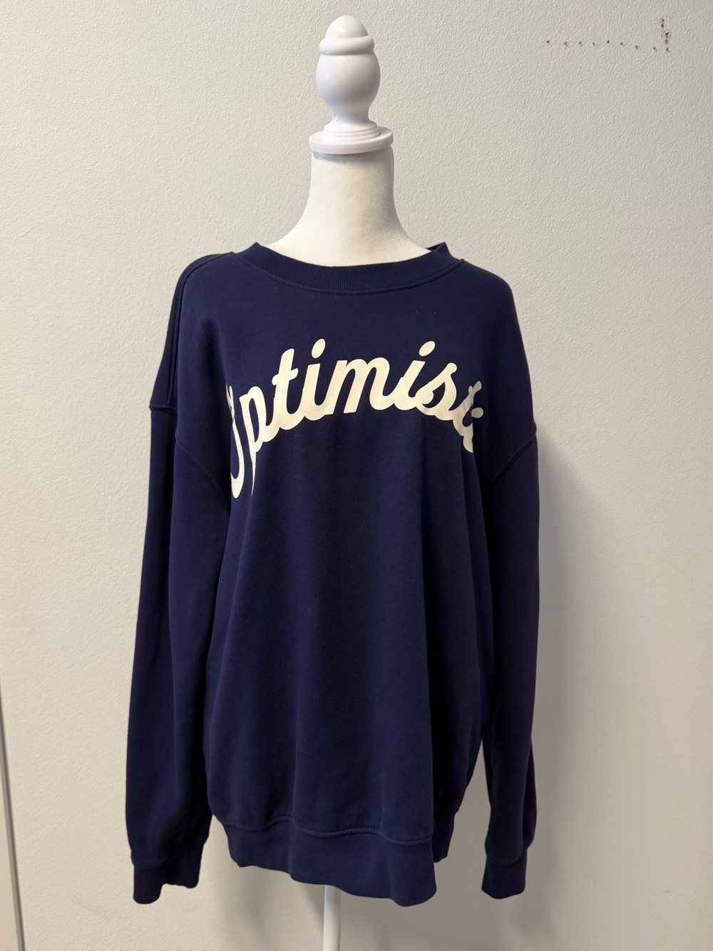 Goodfellow & Co Navy Optimistic Graphic Crewneck Sweatshirt Size M